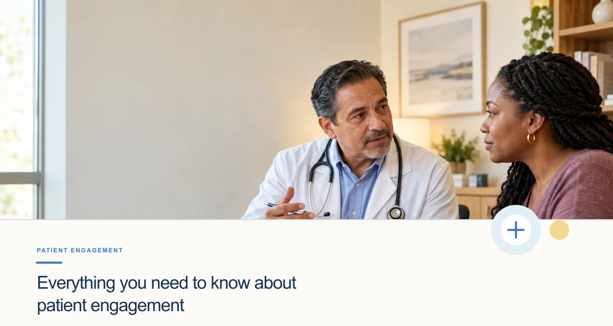 A Latino physician talks through a care plan with a Black woman patient at a warm clinic desk.