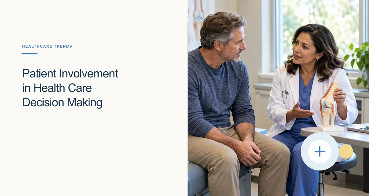 A Latina orthopedic physician explains a knee model to a middle-aged patient during a clinic visit.