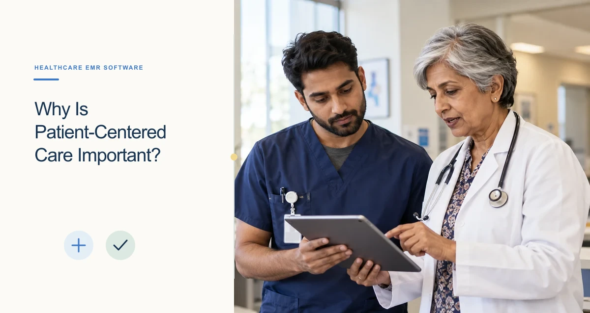 A clinician listens as a patient describes their care goals.