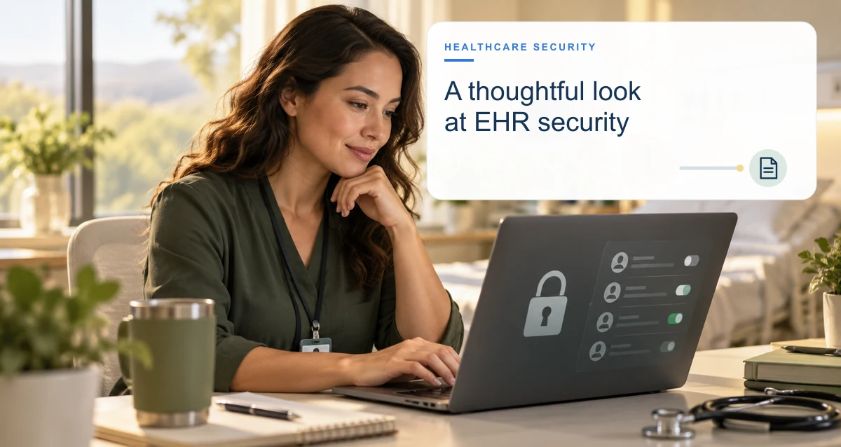 A security professional and clinic team review access controls for a health record system.