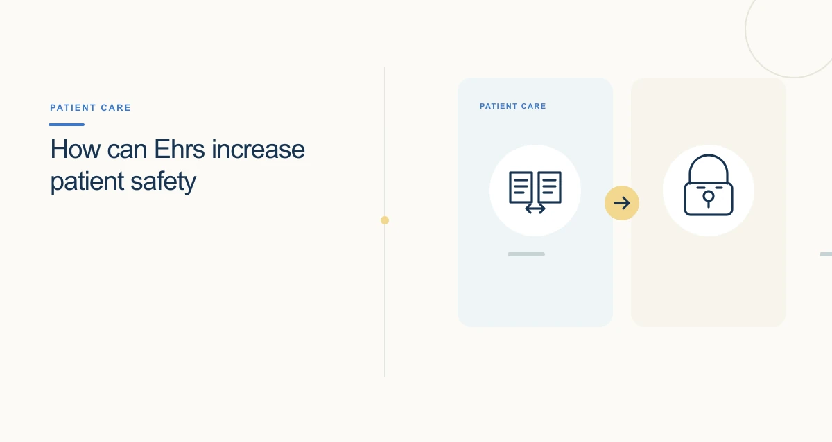 A minimal cream-toned healthcare illustration with connected icons and interface cards representing patient engagement.