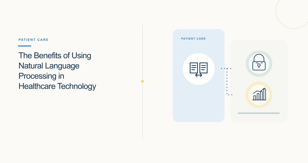 A minimal cream-toned healthcare illustration with connected icons and interface cards representing healthcare emr software.
