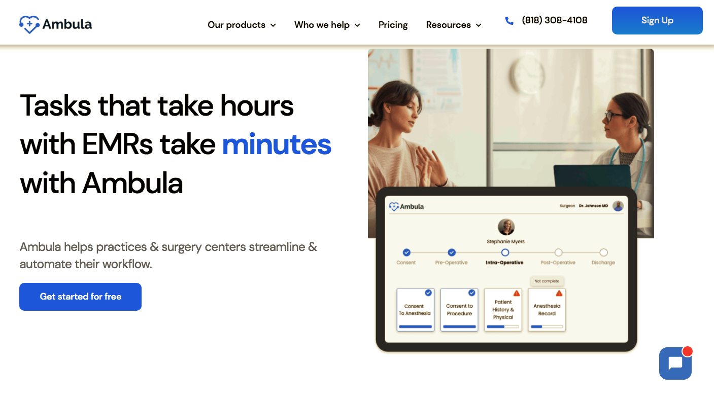 ambula ehr home page