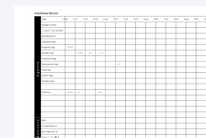 Anesthesia Record